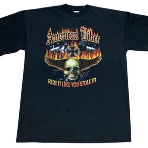 Vintage American Biker Ride It Like You Stole It "Motorcycle Mama" T Shirt (Size